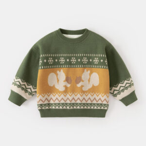 Animal Pattern Jacquard Baby Sweater