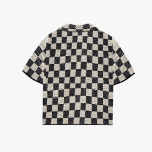 Checkered Polo Crochet Shirt Men