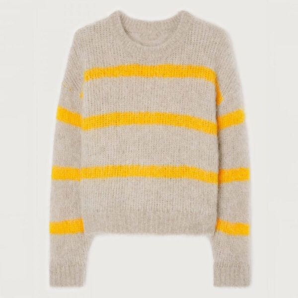 Striped Alpaca Fuzzy Sweater Women