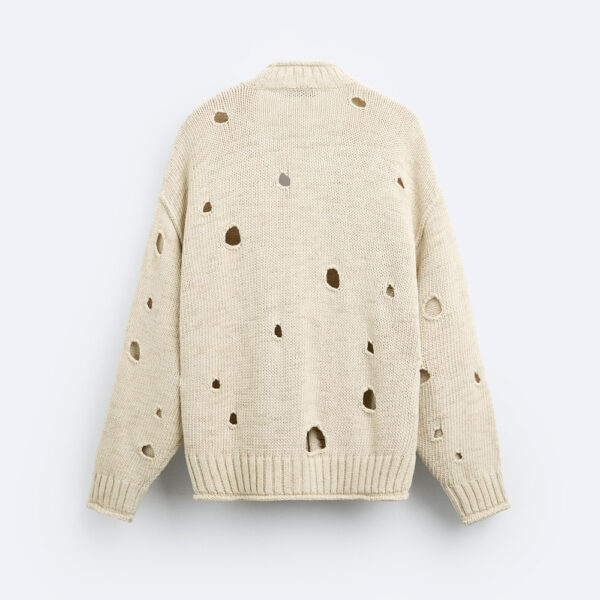 Button Men Cardigan With Holes