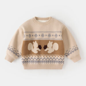 Animal Pattern Jacquard Baby Sweater