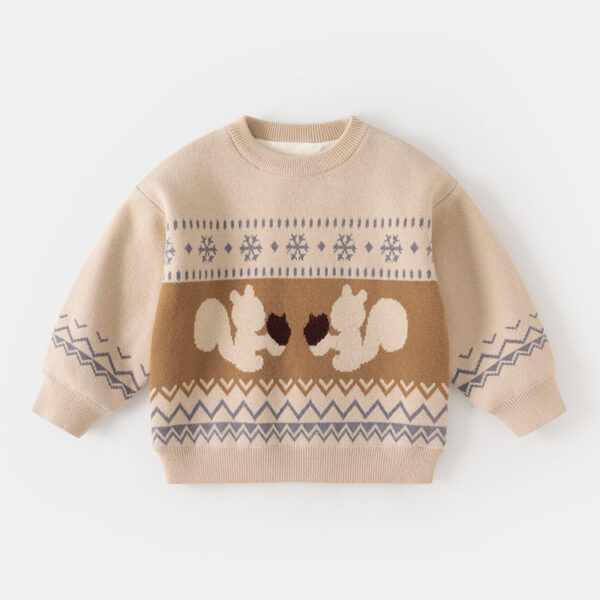 Animal Pattern Jacquard Baby Sweater