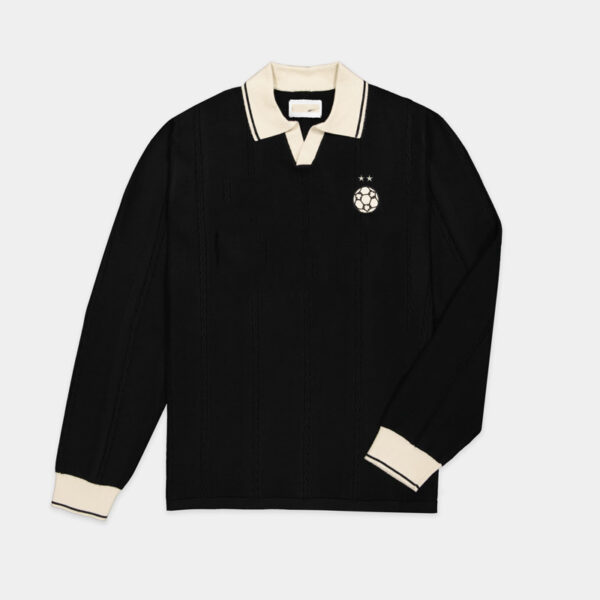 Striped Knitted Polo Football Knitwear