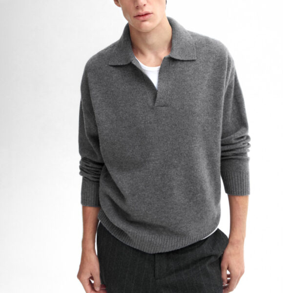 Cashmere Wool Knit Polo Men