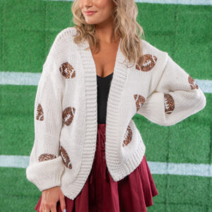 Knitted Sequin Football Cardigan