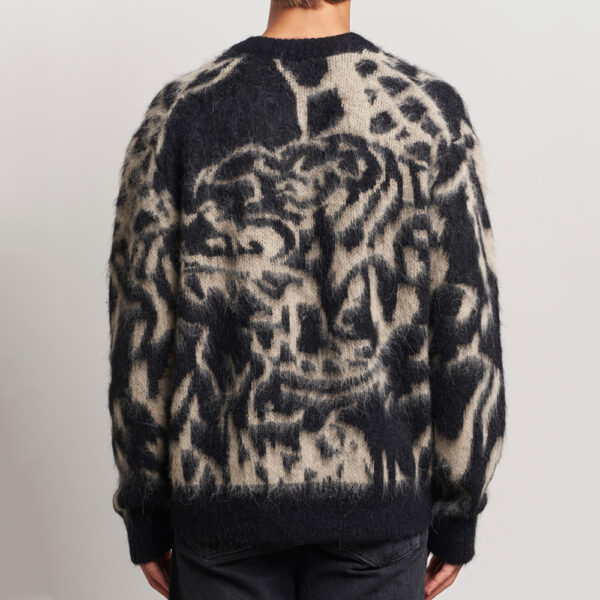 Alpaca Wool Brushed Jacquard Sweater Men