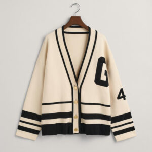 V Neck Varsity Cardigan Sweater