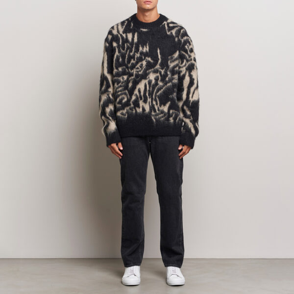 Alpaca Wool Brushed Jacquard Sweater Men