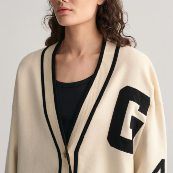 V Neck Varsity Cardigan Sweater