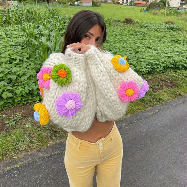 3D Flower Crochet Cardigan