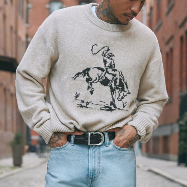 Horse Intarsia Sweater Men