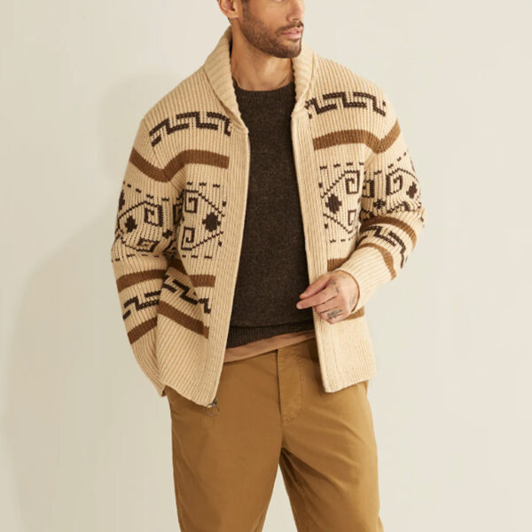 Fair Isle Cardigan Sweater Men