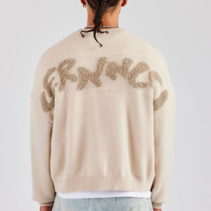 Fluffy Intarsia Men Knit Sweater