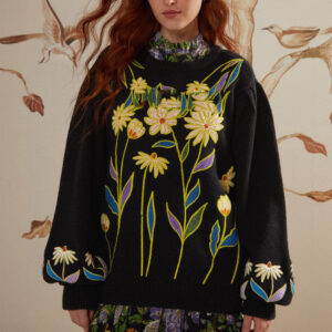 Flower Embroidered Sweater Women