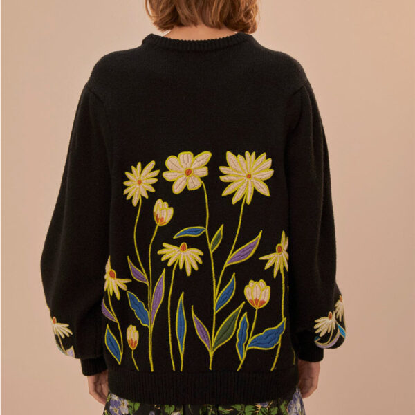 Flower Embroidered Sweater Women