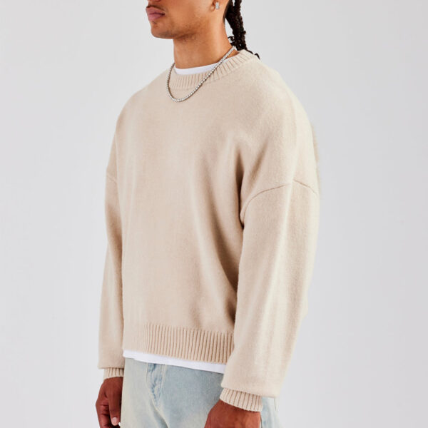 Fluffy Intarsia Men Knit Sweater