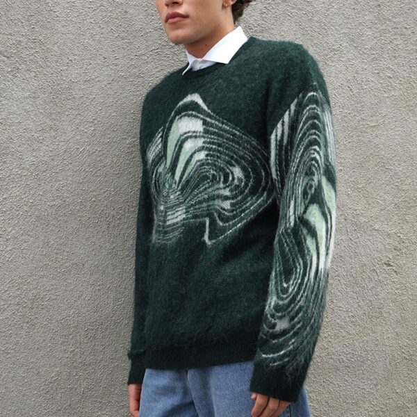 Motif Jacquard Print Mohair Sweater Men