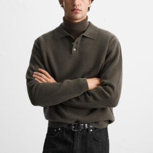 Lapel Collar Knit Polo Shirt