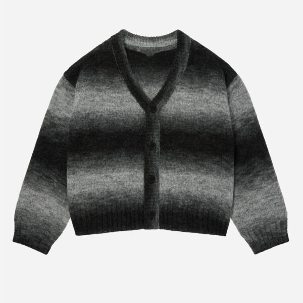 Gradient Striped Knitted Cardigan Sweater