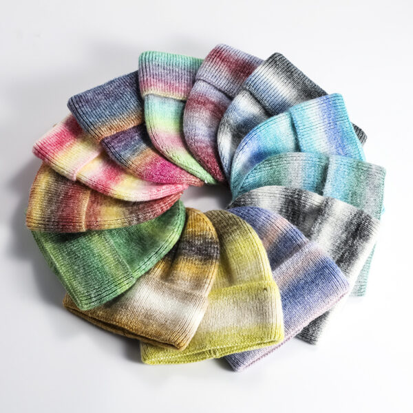 Colorful Striped Gradient Beanie