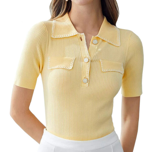Knitted Women Polo Shirts - Image 2