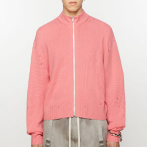 Distressed Full Zip Cardigan
