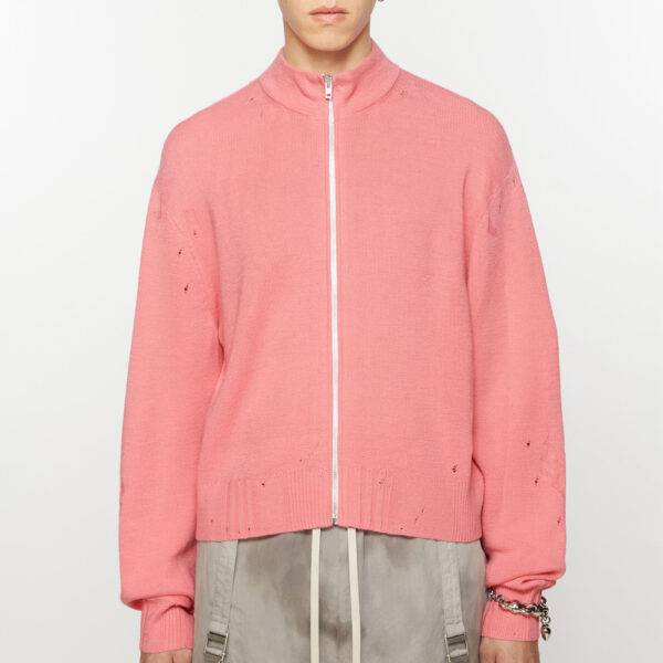 Distressed Full Zip Cardigan