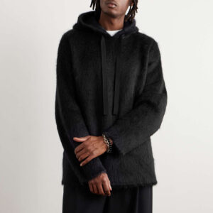 Fuzzy Mohair Hoodie Sweater