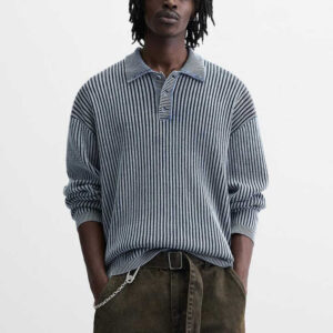 Acid Wash Knitted Polo