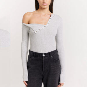 Asymmetrical Neckline Sweater Women