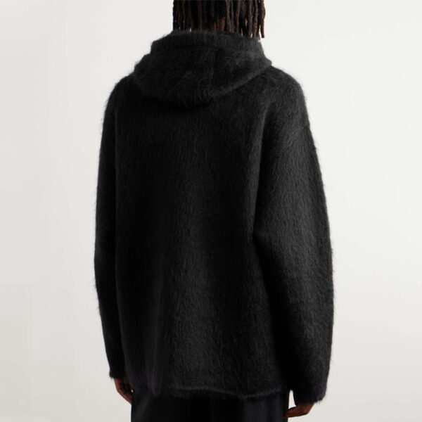 Fuzzy Mohair Hoodie Sweater - Image 2