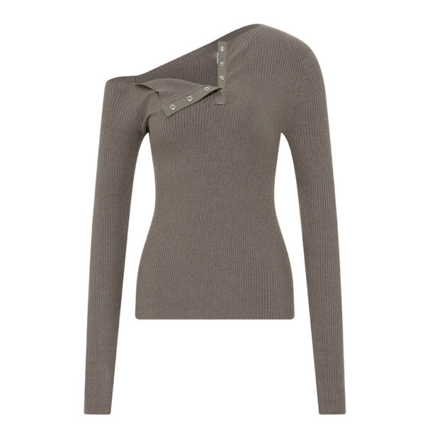 Asymmetrical Neckline Sweater Women - Image 6