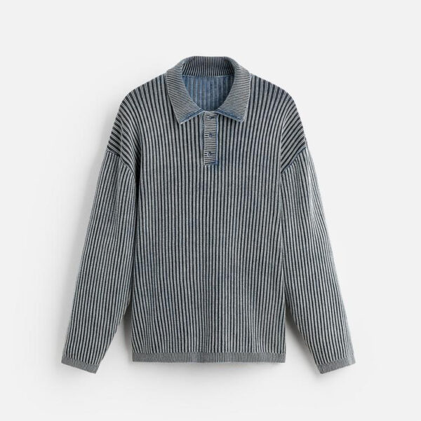 Acid Wash Knitted Polo - Image 5