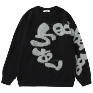 Letter Jacquard Sweater Men