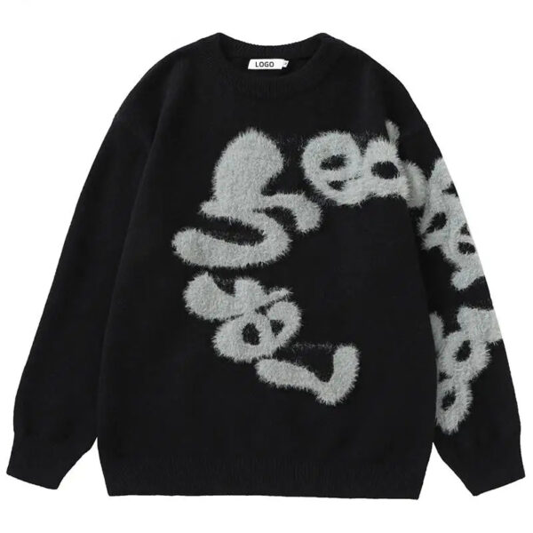 Letter Jacquard Sweater Men