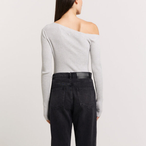 Asymmetrical Neckline Sweater Women - Image 3