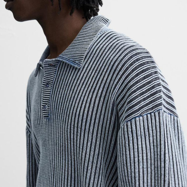Acid Wash Knitted Polo - Image 3